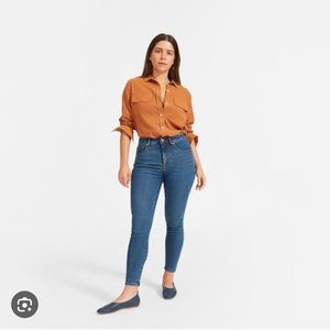 Everlane Authentic High Rise Skinny Jeans in Medium Blue